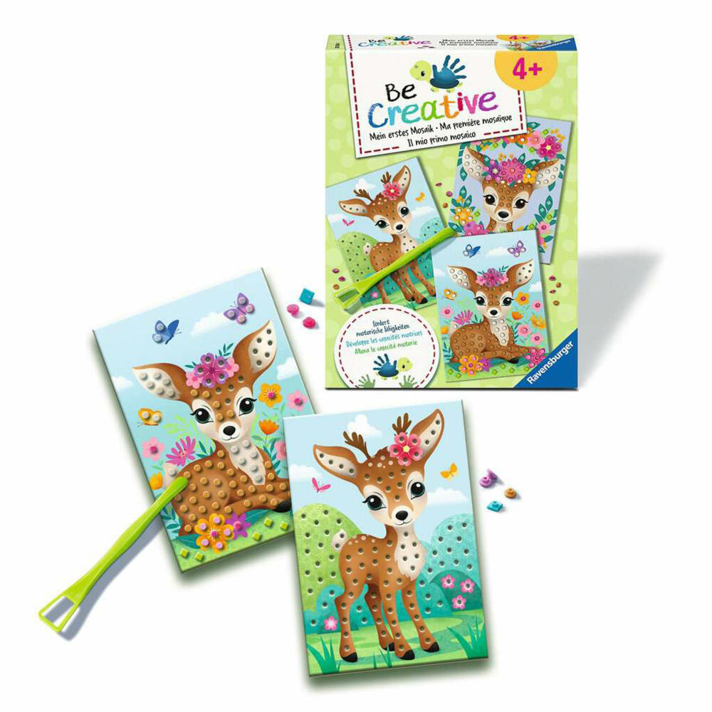 Ravensburger BeCreative Bastelset DIY Mosaik Mein Bambi, Kreativset, ab 4 Jahren, 25534