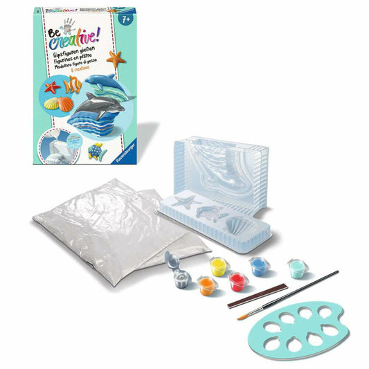 Ravensburger BeCreative Bastelset DIY Gipsfiguren gießen Delfine, Kreativset, ab 7 Jahren, 25535