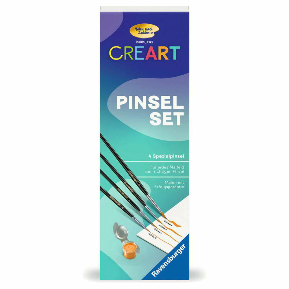 Ravensburger CreArt Pinselset in Blechdose, Malen nach Zahlen, Mal-Set für Kinder, ab 7 Jahren, 25559