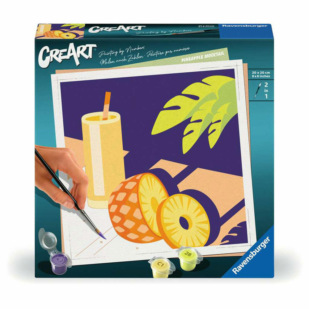 Ravensburger CreArt Mocktail Ananas, Malen nach Zahlen, Malset, 25560