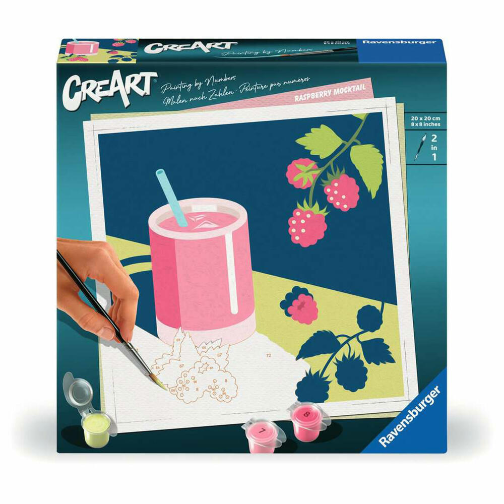 Ravensburger CreArt Mocktail Himbeere, Malen nach Zahlen, Malset, 25562