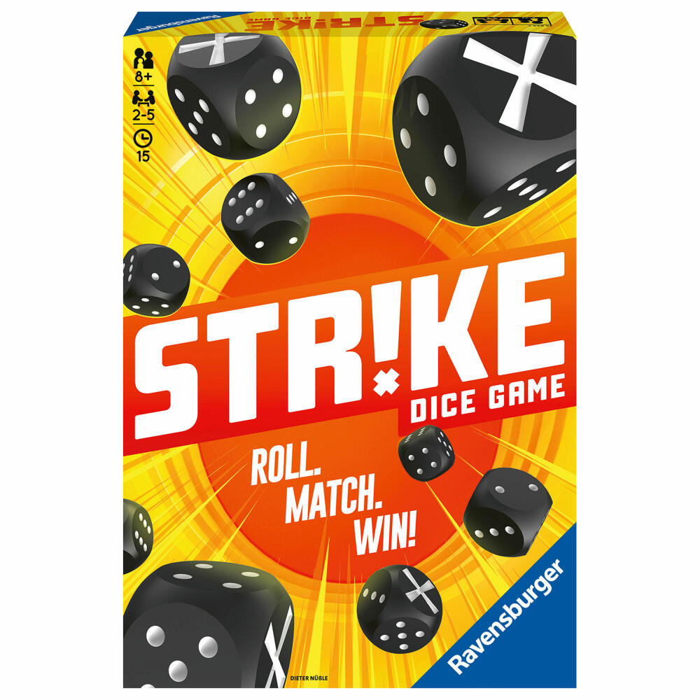 Ravensburger Gesellschaftsspiele Strike, Familienspiel, Würfelspiel, Würfel Spiel, 26840