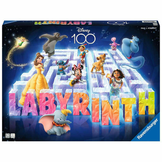 Ravensburger Disney 100 Labyrinth, Brettspiel, Schiebespiel, Gesellschaftsspiel, Familienspiel, 27460