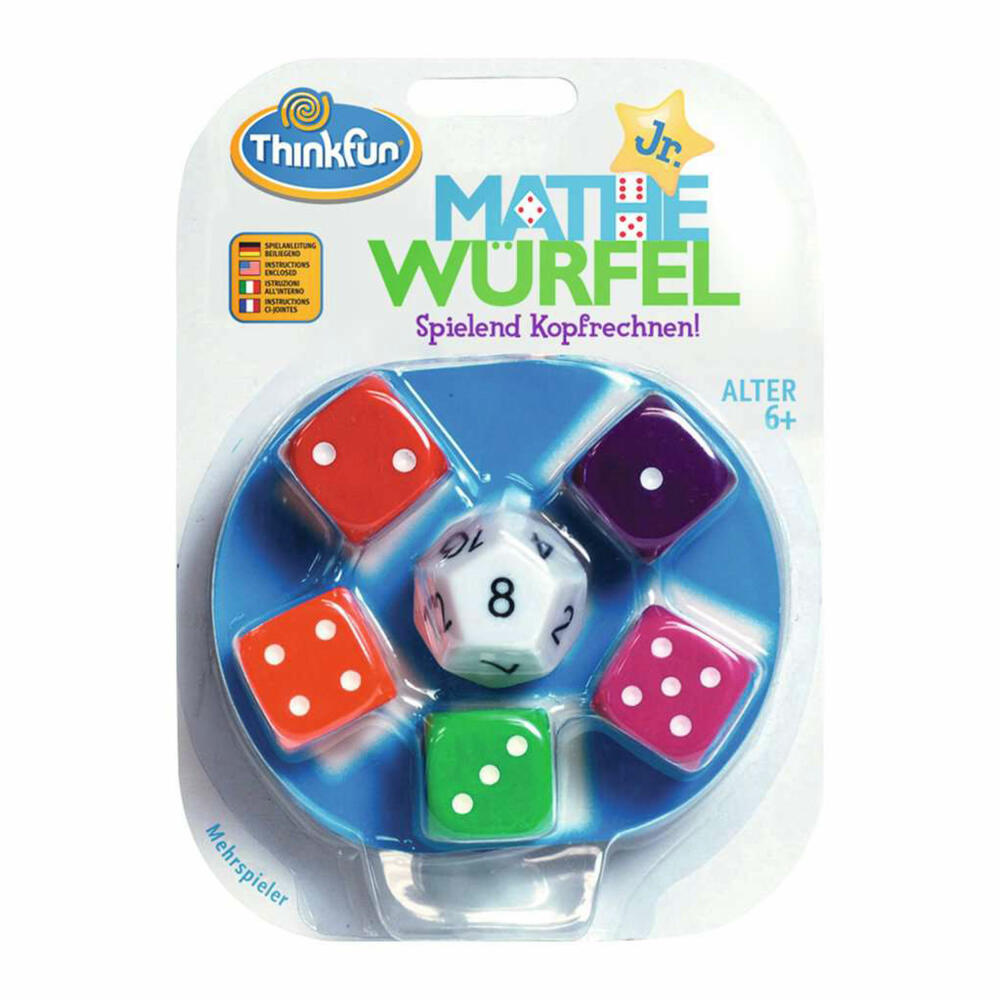 ThinkFun Mathe Würfel Junior, Rechenspiel, Würfelspiel, Kinderspiel, ab 6 Jahren, 76316