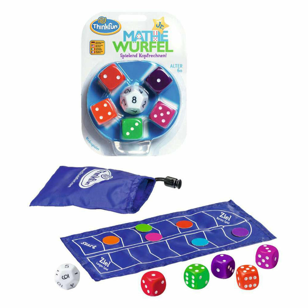 ThinkFun Mathe Würfel Junior, Rechenspiel, Würfelspiel, Kinderspiel, ab 6 Jahren, 76316