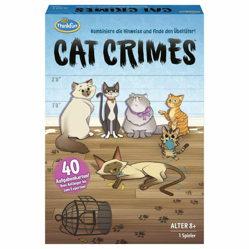 ThinkFun Cat Crimes, Deduktionsspiel, Logikspiel, Denkspiel, ab 8 Jahren, 76366
