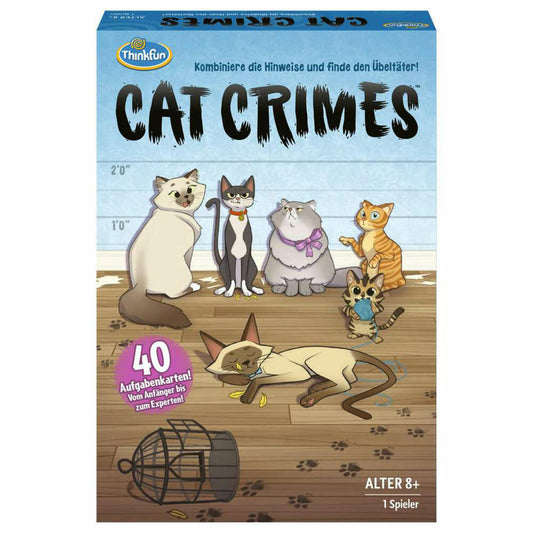 ThinkFun Cat Crimes, Deduktionsspiel, Logikspiel, Denkspiel, ab 8 Jahren, 76366