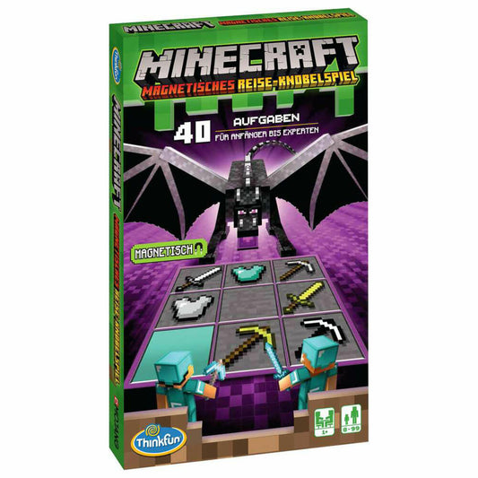 ThinkFun Minecraft: Das Magnetische-Reisespiel, Denkspiel, Logikspiel, ab 8 Jahren, 76402