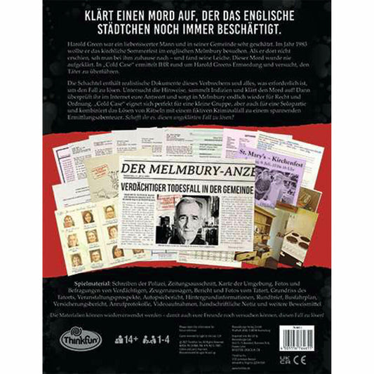ThinkFun Cold Case: Eine Prise Mord, Denkspiel, Rätselspiel, Kombinationsspiel, 76465