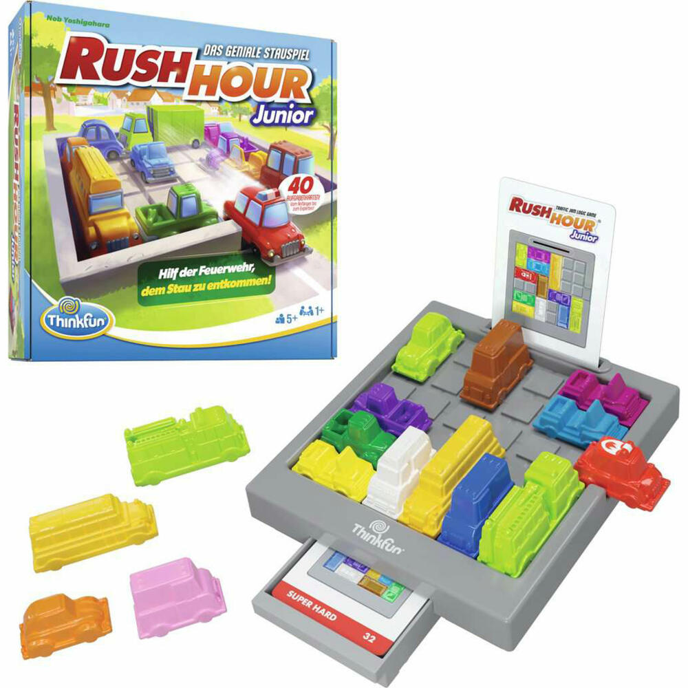 ThinkFun Rush Hour Junior, Logikspiel, Denkspiel, Kinderspiel, ab 5 Jahren, 76603