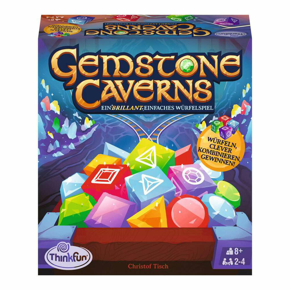 ThinkFun Gemstone Caverns, Logikspiel, Denkspiel, Gesellschaftsspiel, ab 8 Jahren, 76605