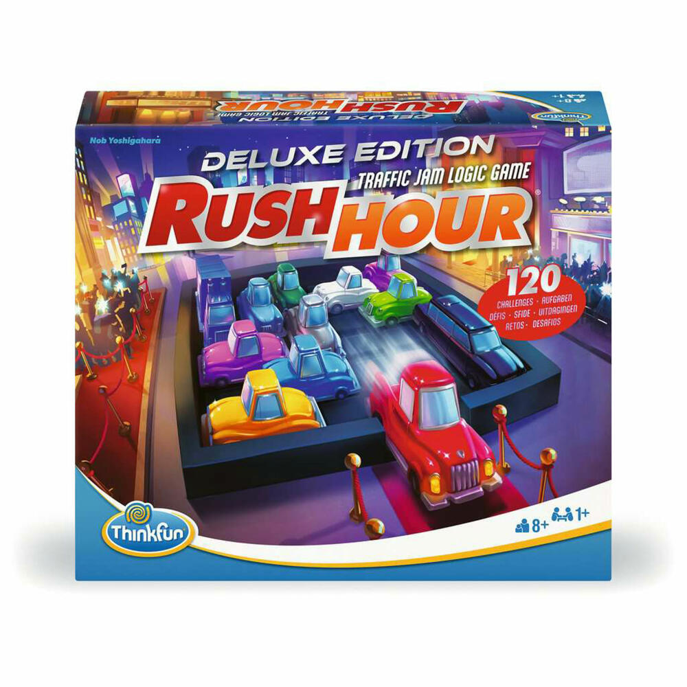 ThinkFun Rush Hour Deluxe, Logikspiel, Denkspiel, Kinderspiel, ab 8 Jahren, 76617