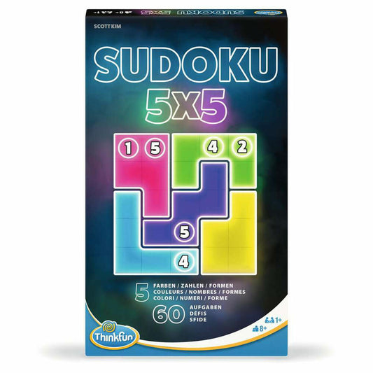 ThinkFun Sudoku 5x5, Reisespiel, Kobelspiel, Logikspiel, Denkspiel, ab 8 Jahren, 76634