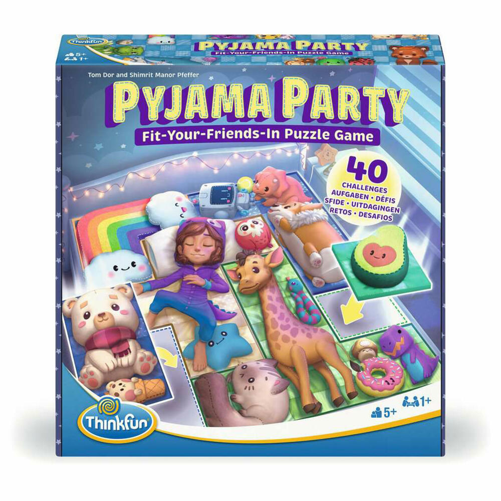 ThinkFun Pyjama Party, Logikspiel, Denkspiel, Konzentrationsspiel, ab 5 Jahren, 76651