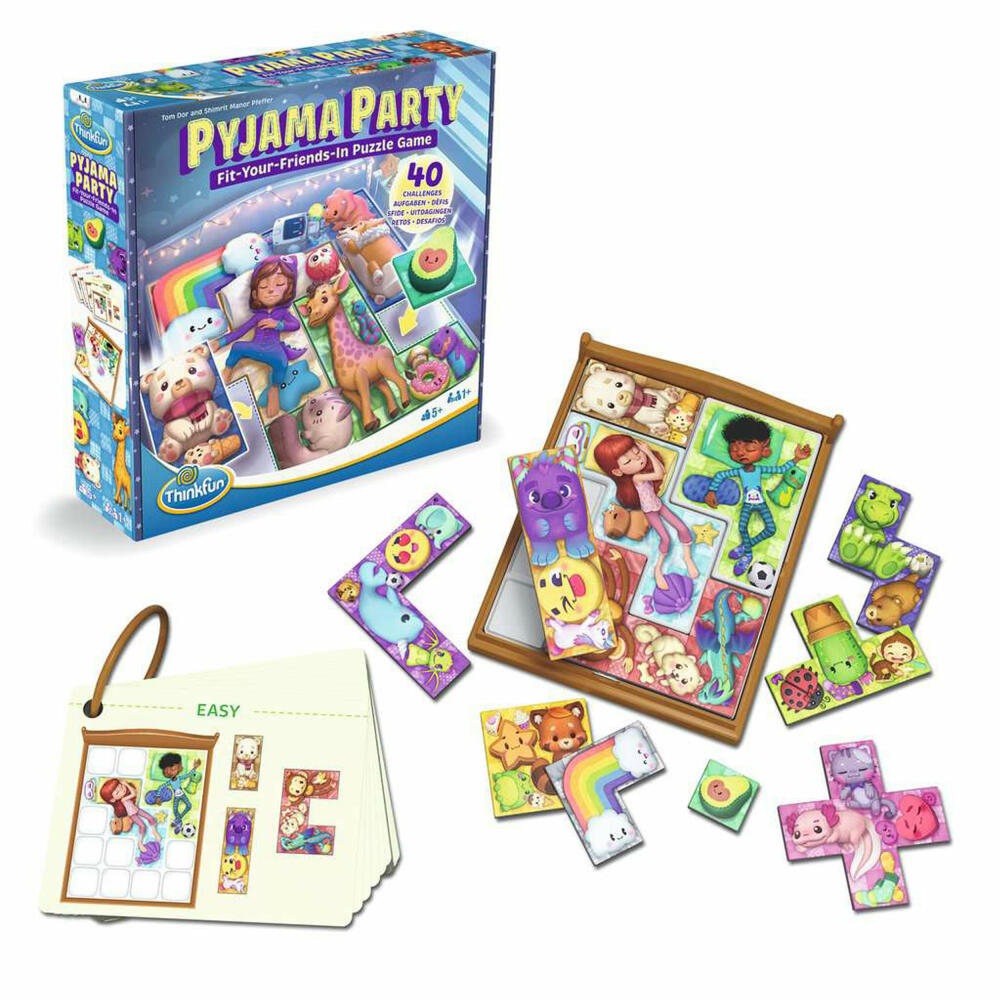 ThinkFun Pyjama Party, Logikspiel, Denkspiel, Konzentrationsspiel, ab 5 Jahren, 76651
