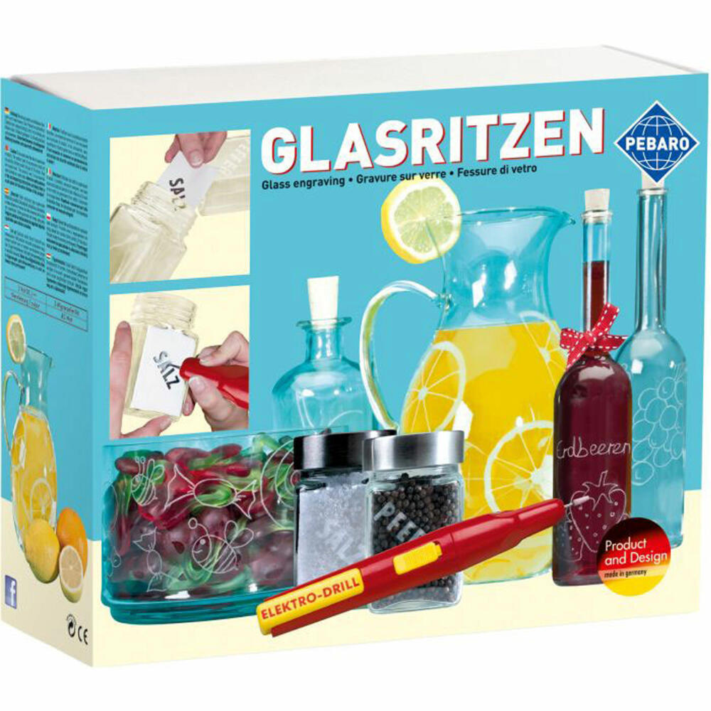 PEBARO Bastelset Glasritzen Glasritz-Geschenk-Set inkl. Gläser