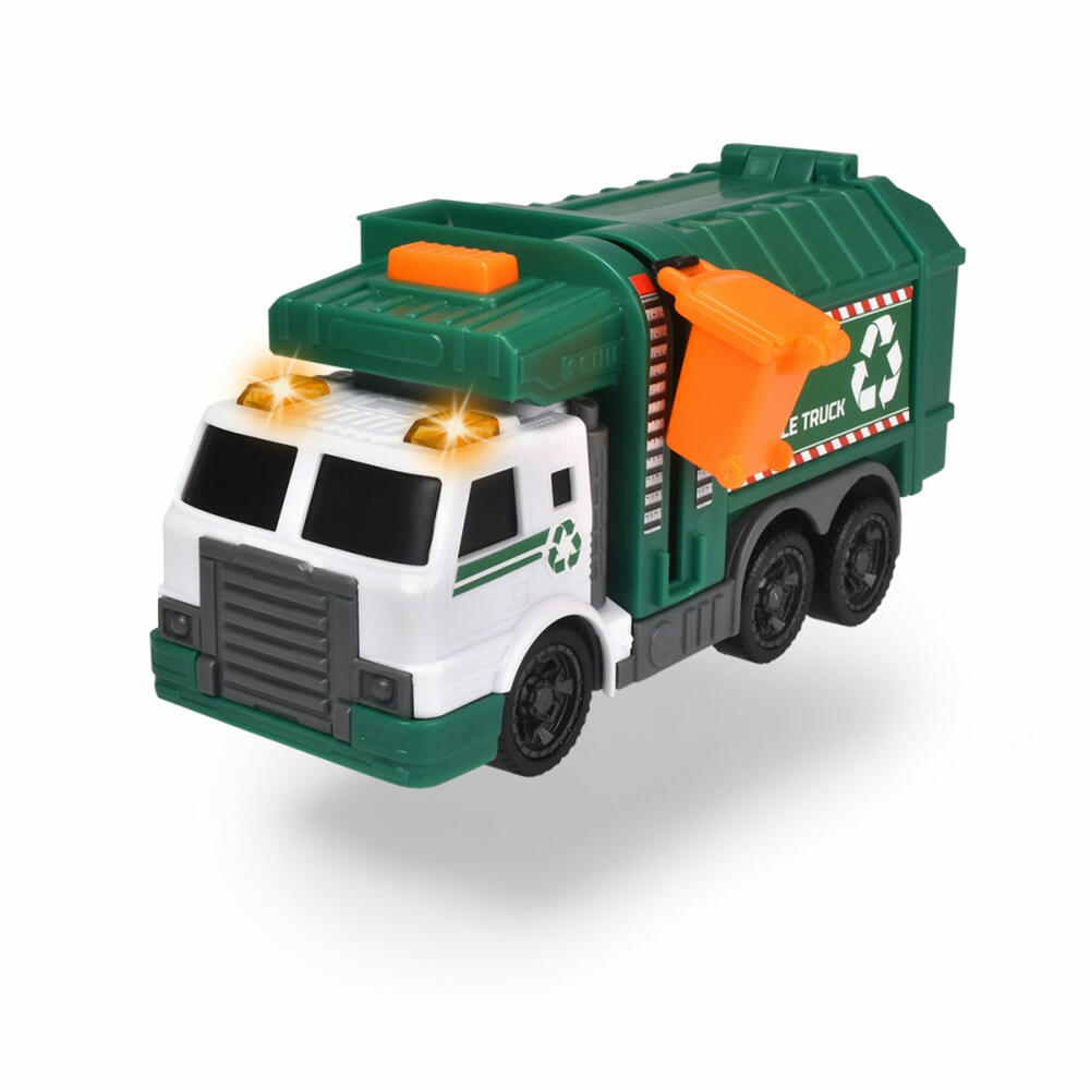 Dickie Toys Recycling Truck, mit Licht und Sound, Müllwagen, Müllfahrzeug, Spielzeugauto, Spielzeug Auto, 203302018