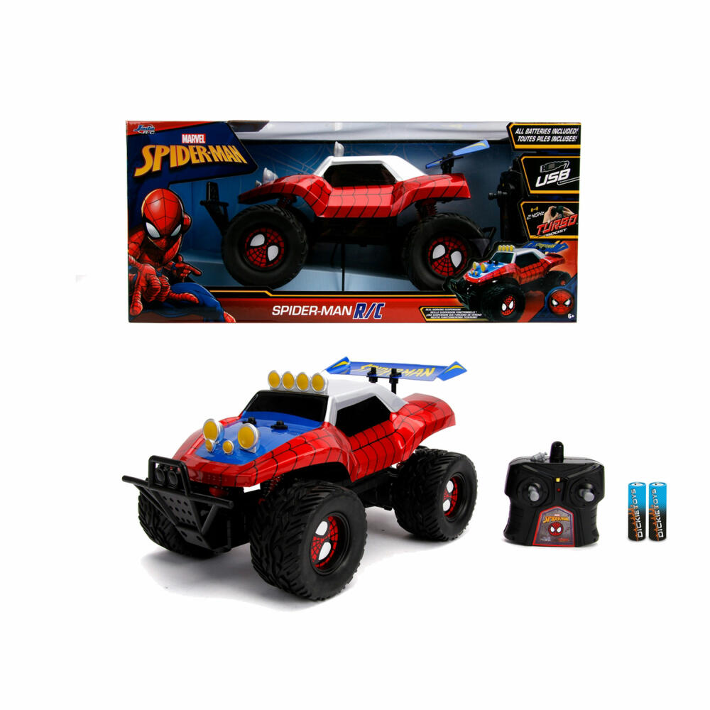 Jada Marvel Spider-Man RC Buggy 1:14, Remote Controlled Car, Model Car, Toy, 253228000