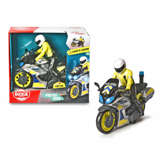 Dickie Toys Police Bike, Polizeimotorrad, Polizei Motorrad, Spielzeugmotorrad, Spielzeug, 203712018