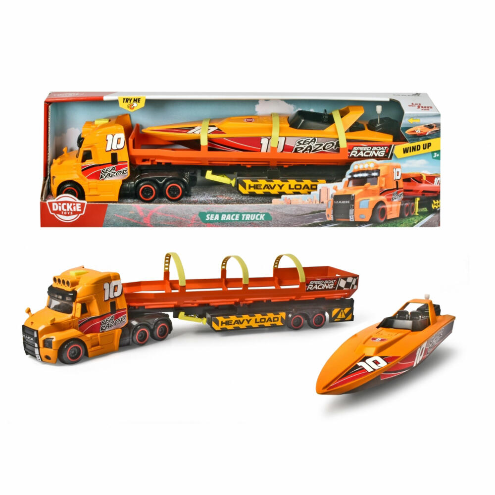 Dickie Toys Sea Race Truck, heavy transporter, truck, toy car, toy car, 203747009
