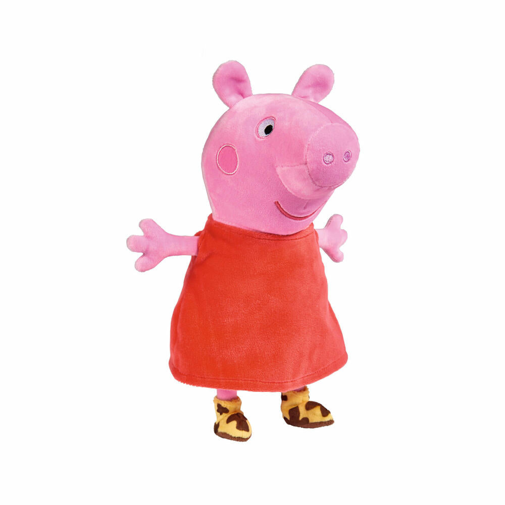 Simba Peppa Pig Plüsch Peppa mit Sound, Wutz, Plüschtier, Kuscheltier, Stofftier, Spielzeug, Kinder, 22 cm, 109261009