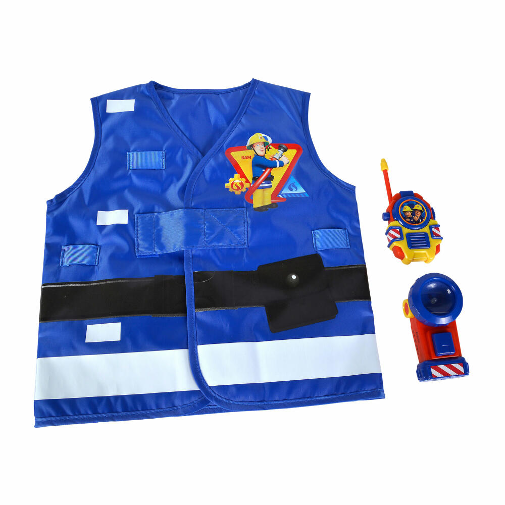 Simba Feuerwehrmann Sam Feuerwehr Rettungsset, Weste, Taschenlampe, Walkie Talkie, Ausrüstung, Kinder, Spielzeug, 109252477