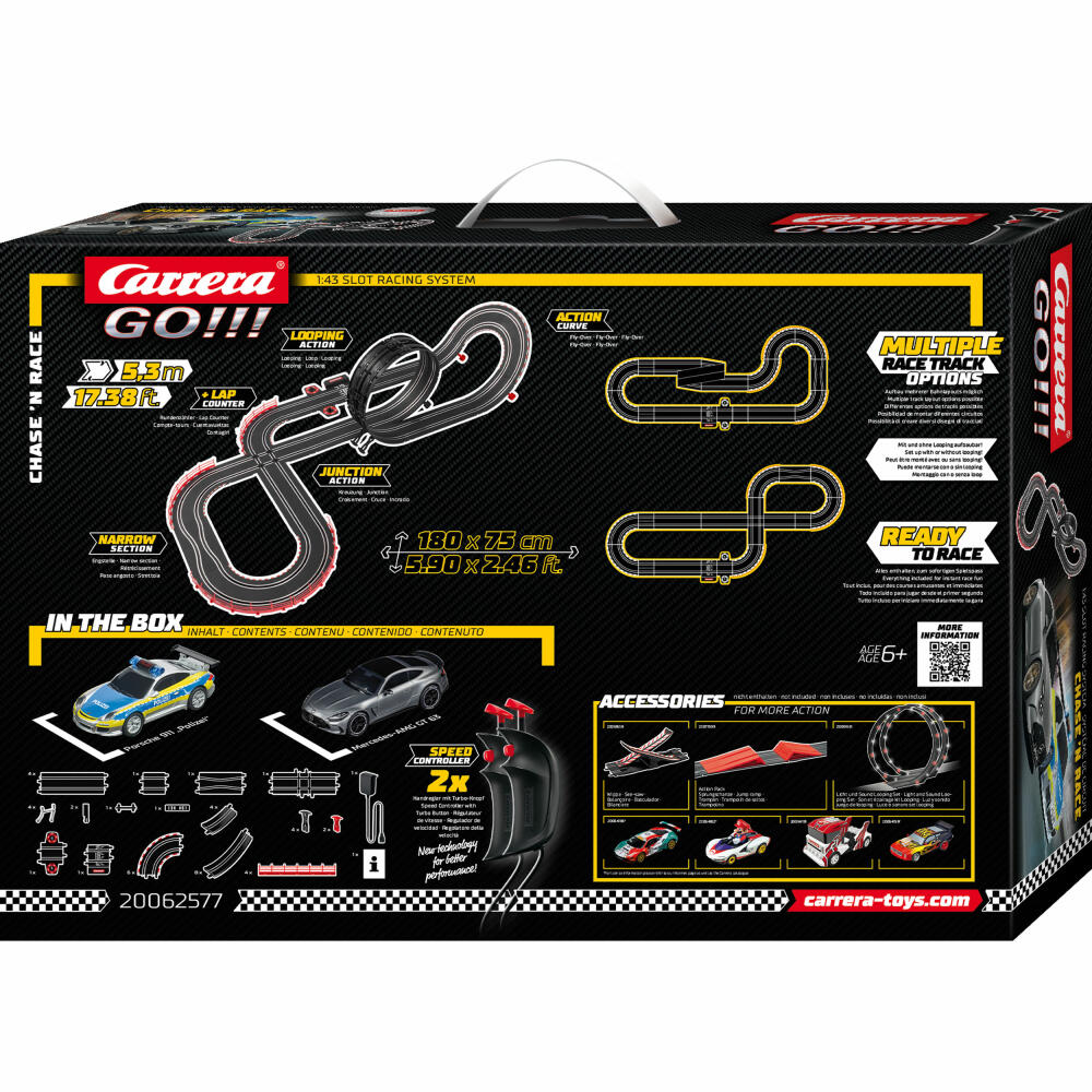 Carrera Autorennbahn Set GO!!! Chase n Race, 1:43, 20062577