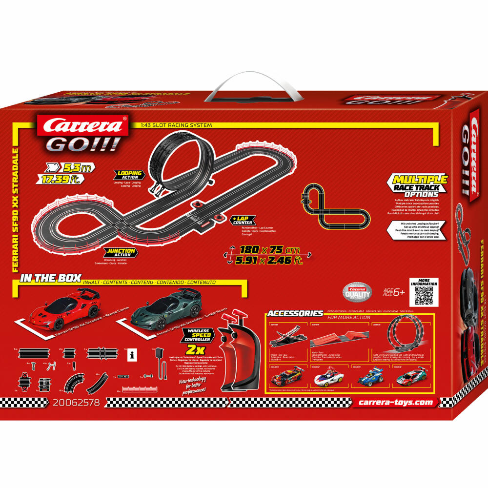 Carrera Autorennbahn Set GO!!! Ferrari SF90 XX Stradale Wireless, 1:43, 20062578