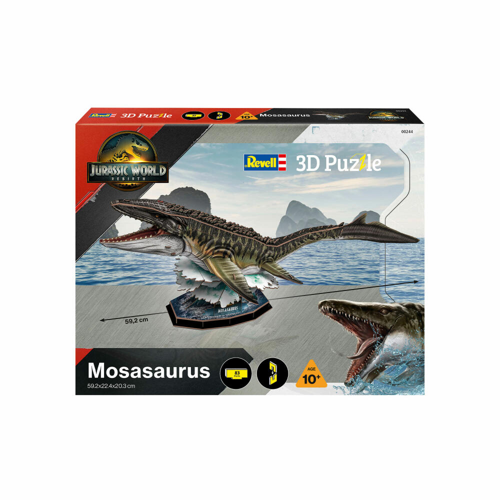 Revell 3D Puzzle Jurassic World Rebirth - Mosasaurus, Dinosaurier, 83 Teile, 00244