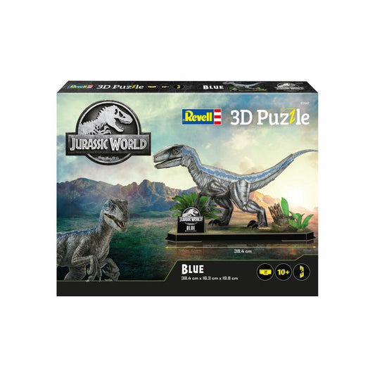 Revell 3D Puzzle Jurassic World - Blue, Dinosaurier, Raptor, 57 Teile, 00247