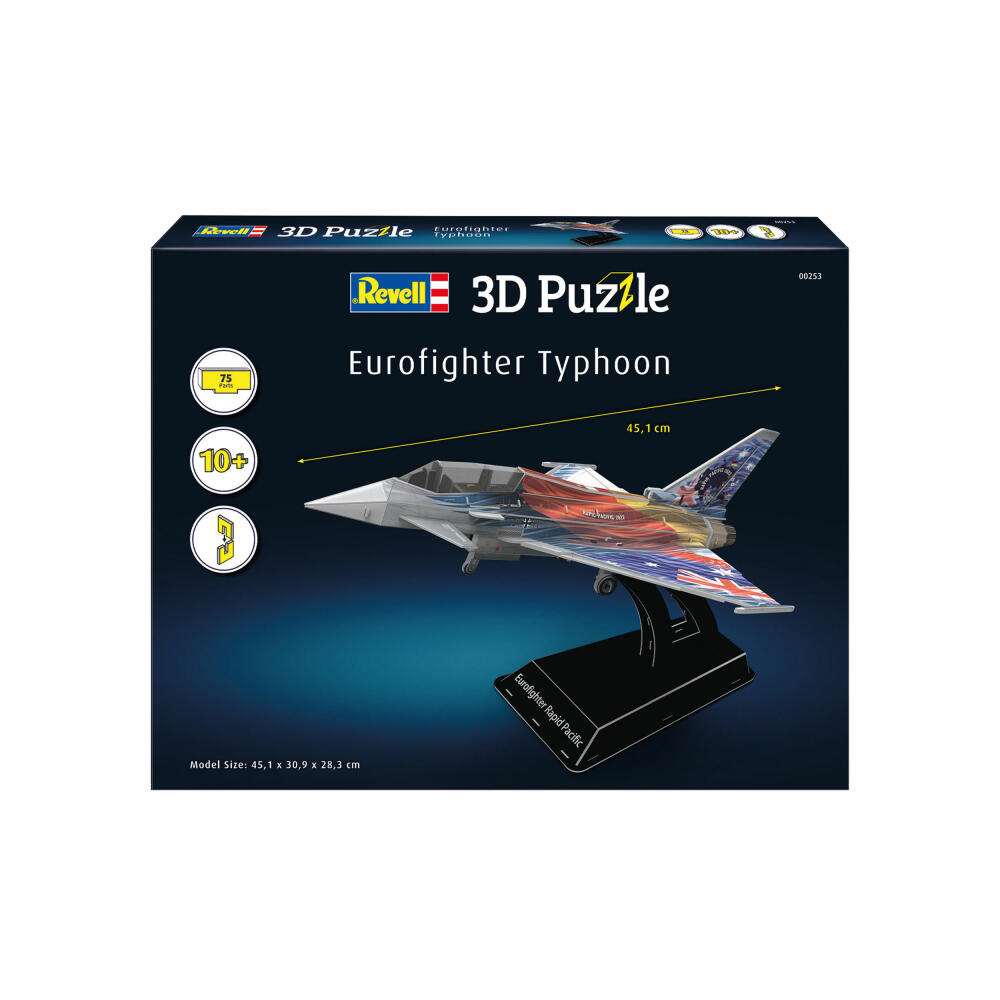 Revell 3D Puzzle Eurofighter Typhoon, Flugzeug, 75 Teile, 1:32, 00253