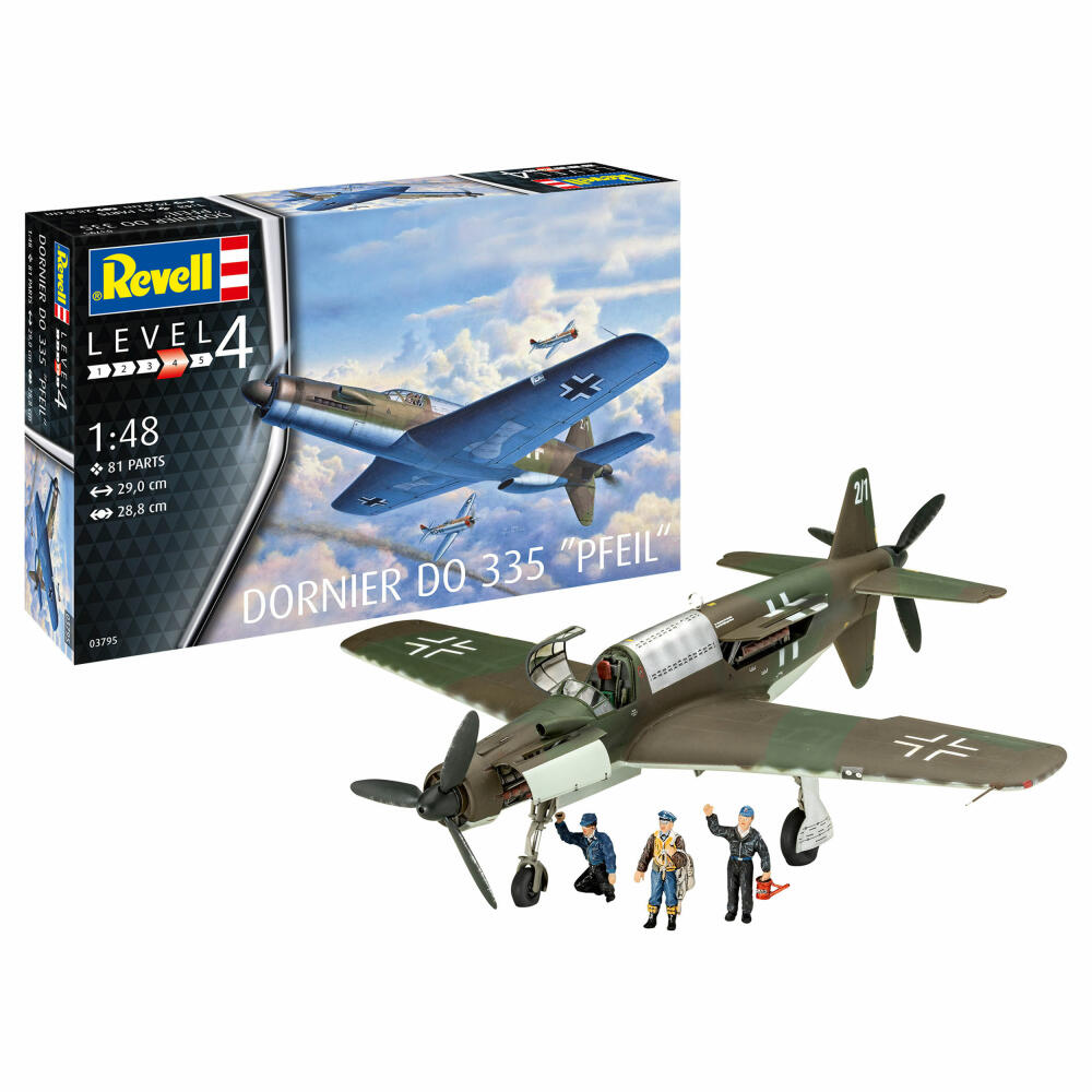 Revell Flugzeug-Modellbausatz Dornier Do 335 Pfeil, 81 Teile, 1:48, 03795