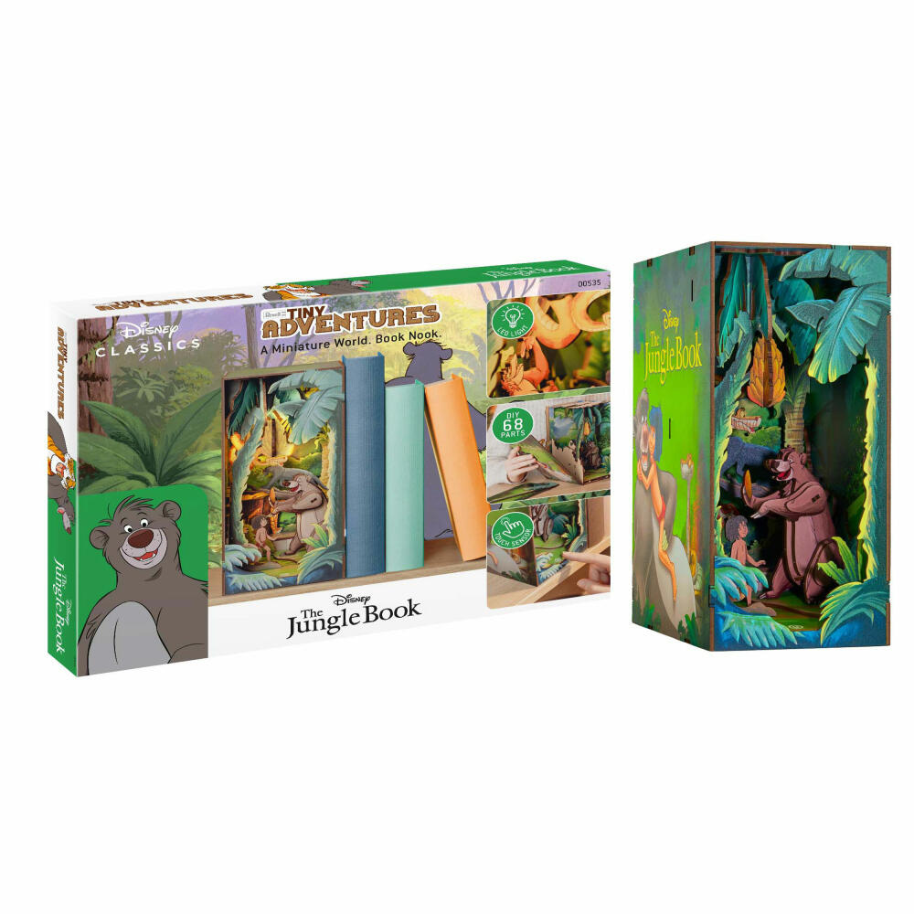 Revell Book Nook Tiny Adventures - Disney Das Dschungelbuch, Bücherstütze, 68 Teile, 00535