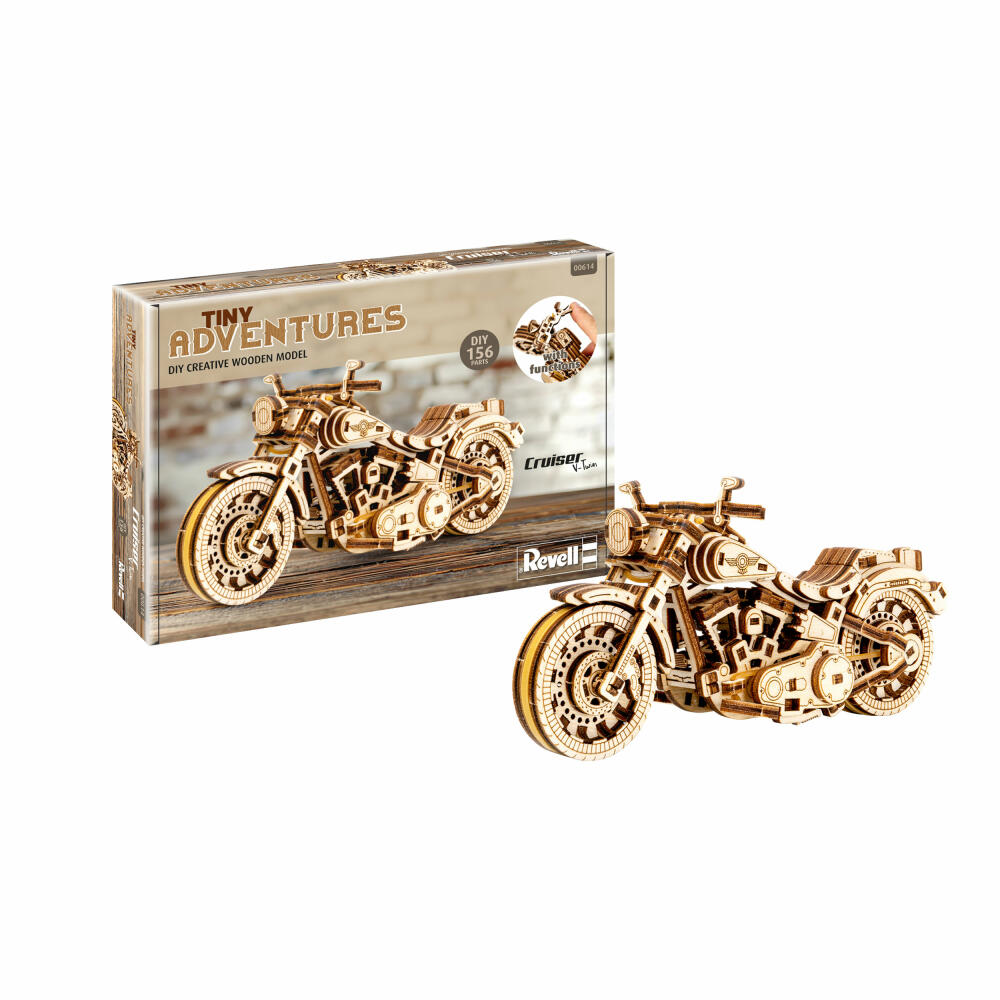 Revell 3D-Holzmodellbausatz Tiny Adventures - Cruiser V-Twin, 168 Teile, 1:13, 00614