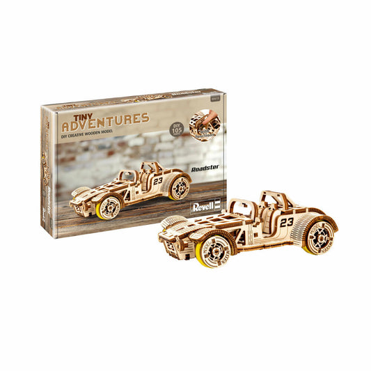 Revell 3D-Holzmodellbausatz Tiny Adventures - Roadster, 111 Teile, 1:32, 00615