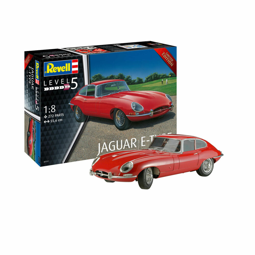 Revell Fahrzeug-Modellbausatz Jaguar E-Type, Auto, 272 Teile, 1:8, 07717