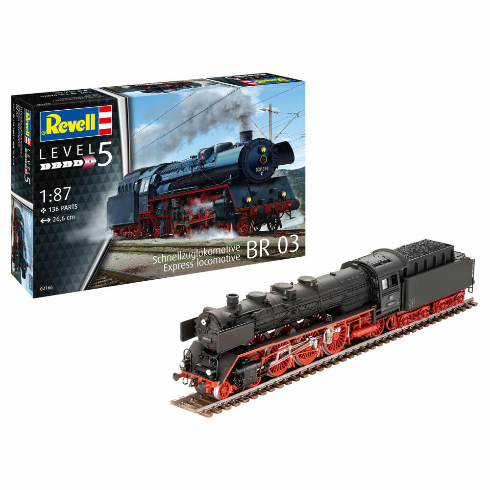 Revell Zug-Modellbausatz Schnellzuglokomotive BR03, Eisenbahn, 136 Teile, 1:87, 02166