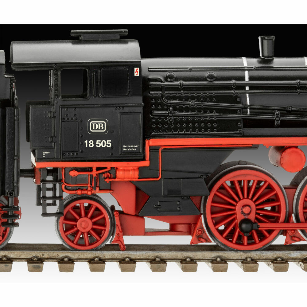 Revell Zug-Modellbausatz Schnellzuglokomotive BR 18 505 mit Tender, Eisenbahn, 163 Teile, 1:87, 02167