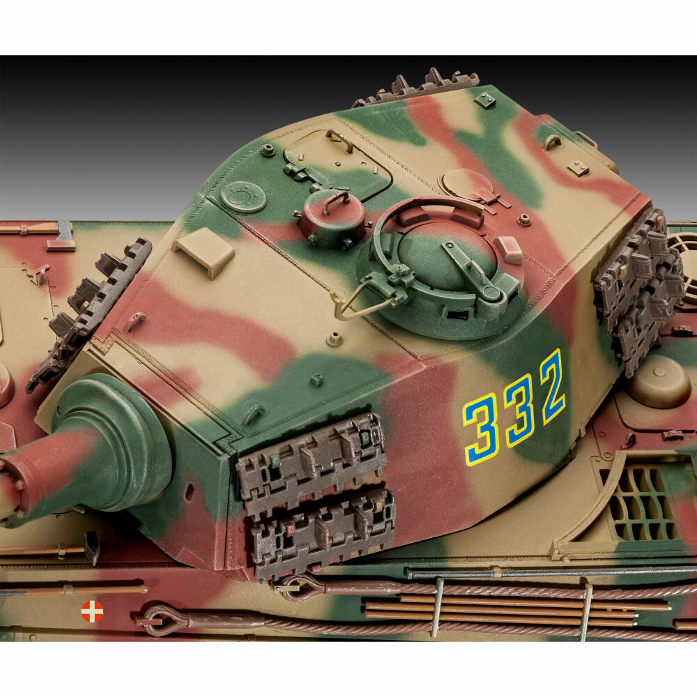 Revell Panzer-Modellbausatz Tiger II Ausf.B mit Henschel Turm, Panzerkampfwagen, 331 Teile, 1:35, 03249