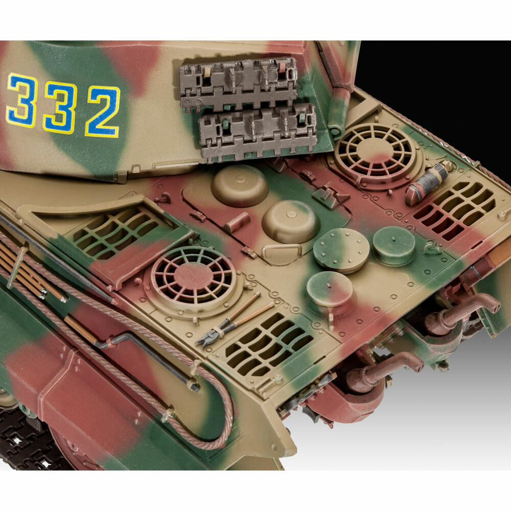 Revell Panzer-Modellbausatz Tiger II Ausf.B mit Henschel Turm, Panzerkampfwagen, 331 Teile, 1:35, 03249