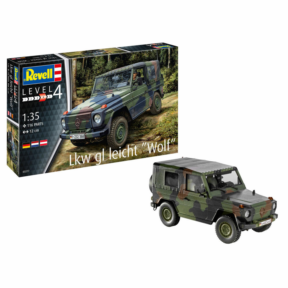 Revell Fahrzeug-Modellbausatz Lkw gl leicht Wolf, Geländewagen, 116 Teile, 1:35, 03277