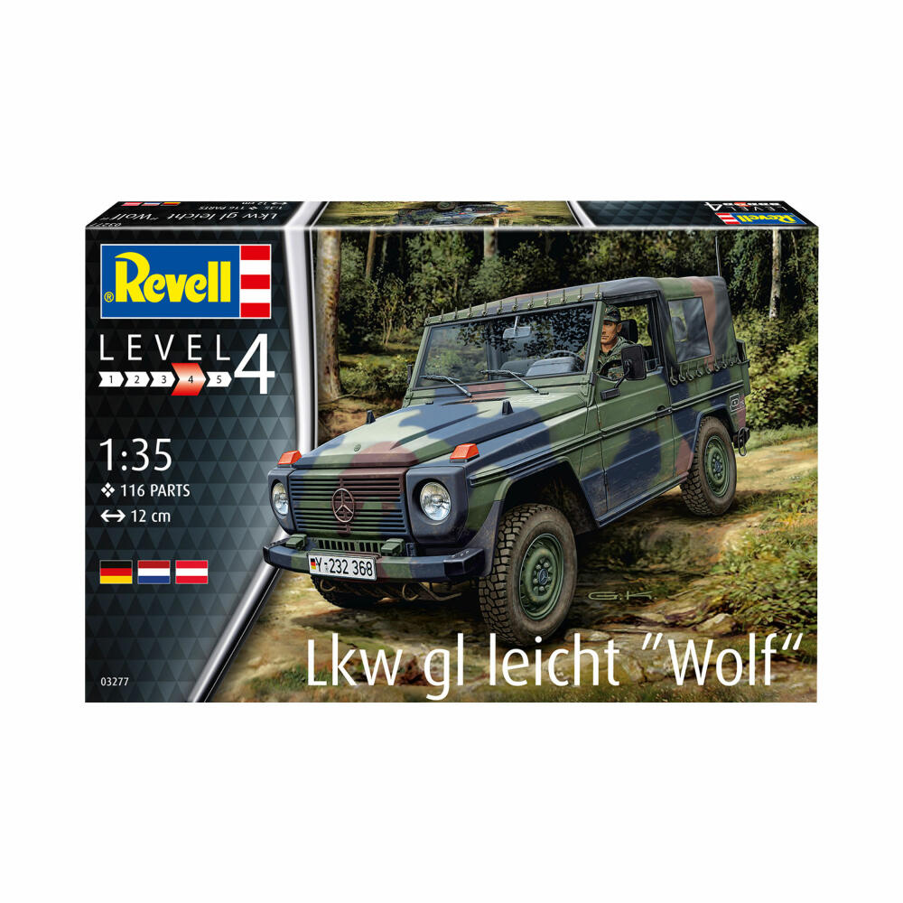 Revell Fahrzeug-Modellbausatz Lkw gl leicht Wolf, Geländewagen, 116 Teile, 1:35, 03277