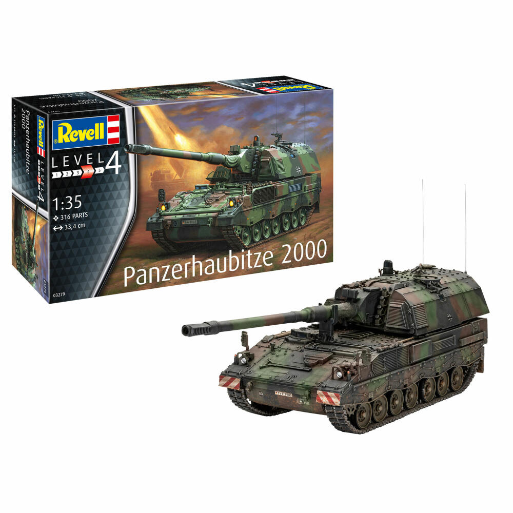 Revell Panzer-Modellbausatz Panzerhaubitze 2000, Artillerie, 214 Teile, 1:35, 03279
