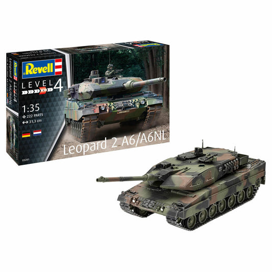 Revell Panzer-Modellbausatz Leopard 2 A6/A6NL, Militär, 222 Teile, 1:35, 03281