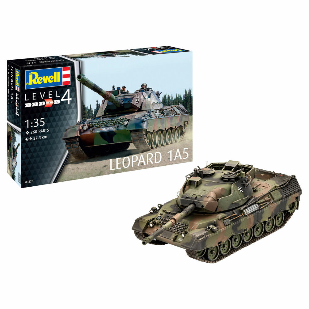 Revell Panzer-Modellbausatz Leopard 1A5, Militär, 260 Teile, 1:35, 03320