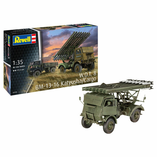 Revell Panzer-Modellbausatz W.O.T. 8 BM-13-16 Katyusha/Cargo, Raketenwerfer, 338 Teile, 1:35, 03338