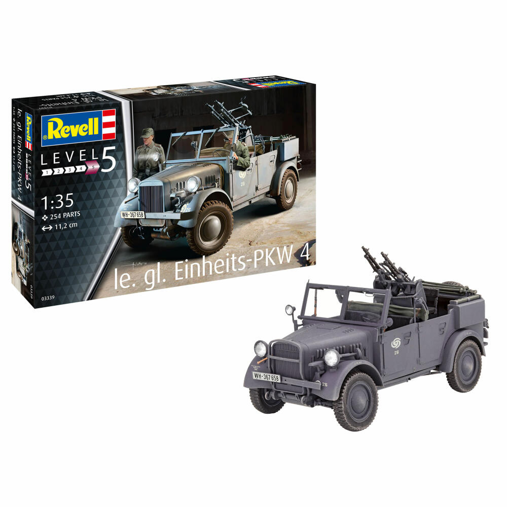 Revell Fahrzeug-Modellbausatz le. gl. Einheits-PKW 4, Militär, 254 Teile, 1:35, 03339