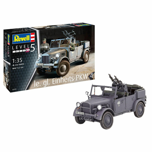 Revell Fahrzeug-Modellbausatz le. gl. Einheits-PKW 4, Militär, 254 Teile, 1:35, 03339
