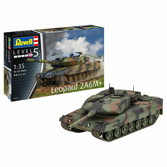 Revell Panzer-Modellbausatz Leopard 2 A6M+, Militär, 249 Teile, 1:35, 03342