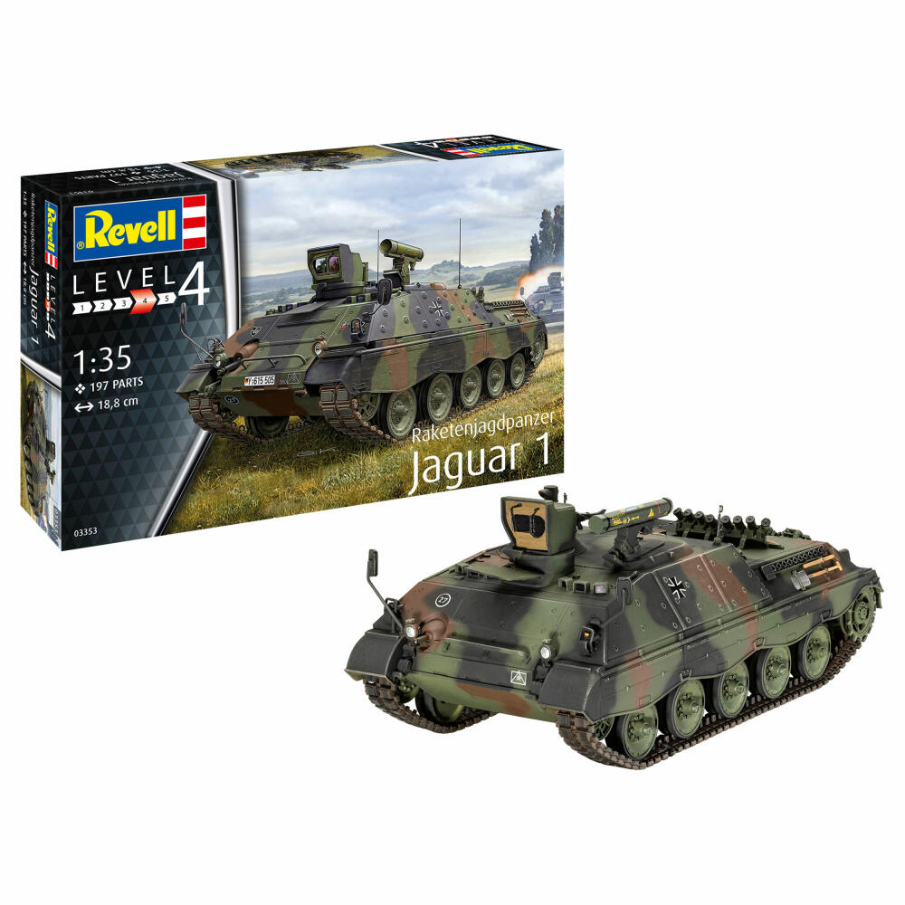 Revell Panzer-Modellbausatz Raketenjagdpanzer Jaguar 1, Militär, 197 Teile, 1:35, 03353
